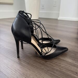 Aldo Black Lace-up Pointed Toe High Heels